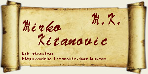 Mirko Kitanović vizit kartica